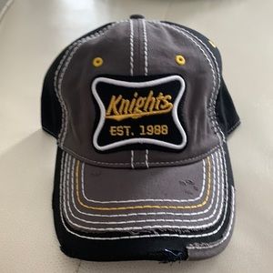 Charlotte Knights Milb LG Stretch Fit Cap Gray/Black Baseball Everyday Distress